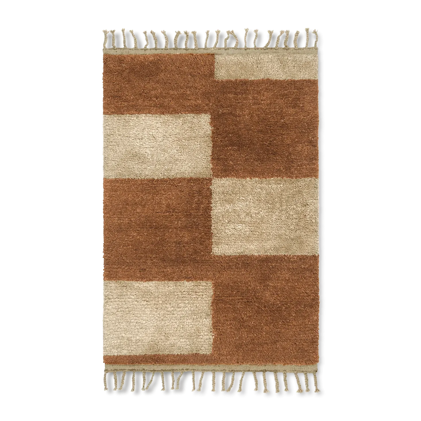 Tappeto intrecciato a mano Mara 80x120 cm, Dark brick-off-white Ferm Living