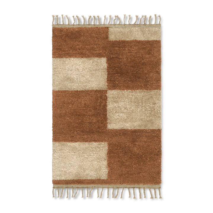 Tappeto intrecciato a mano Mara 80x120 cm, Dark brick-off-white Ferm Living
