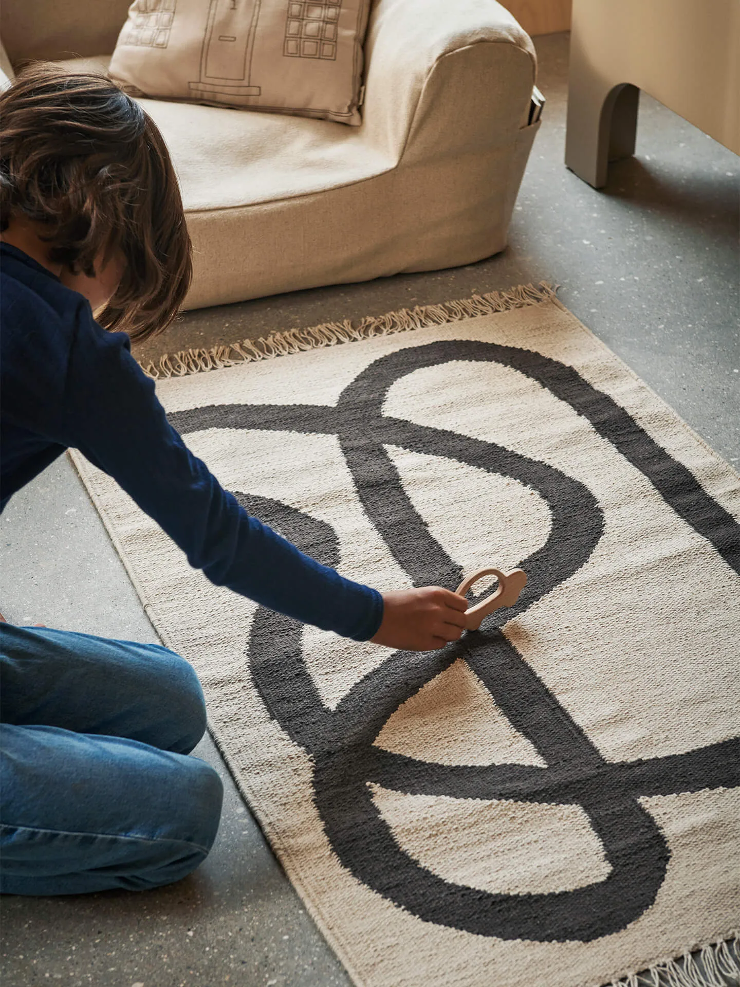 Tappeto Lane 70x105 cm, Crema di cioccolato bianco Ferm Living