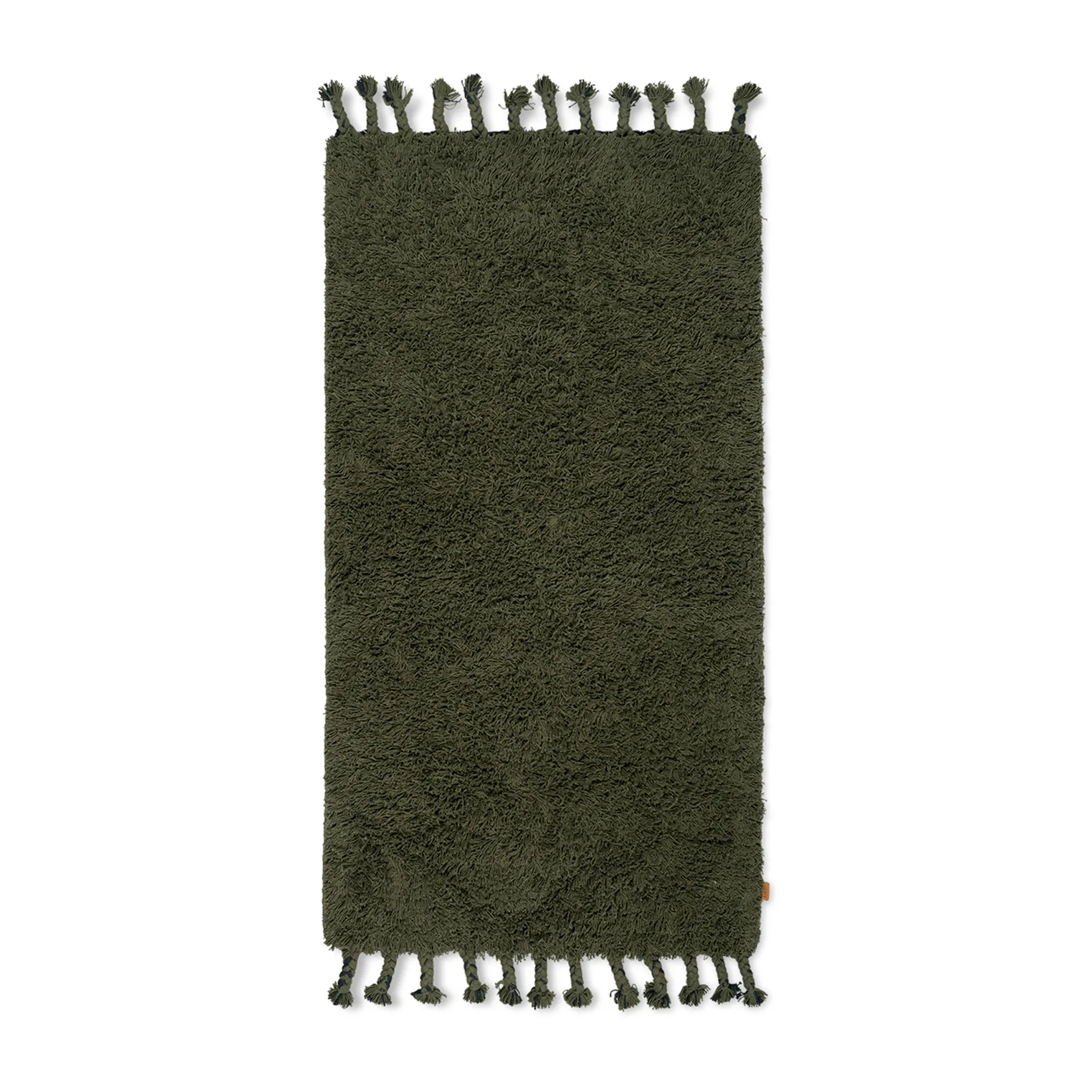 Tappeto long pile Amass 70x140 cm, Verde oliva Ferm Living