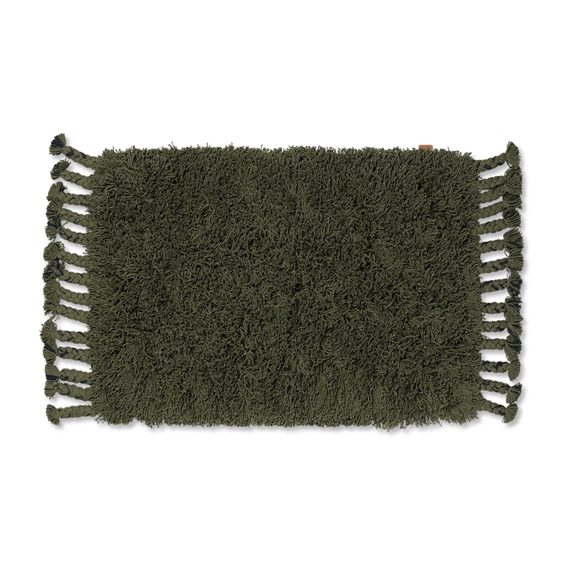 Tappeto long pile Amass 70x50 cm, Verde oliva Ferm Living