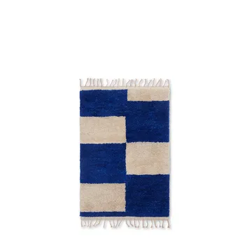 Tappeto Mara - Blu brillante/off-white, s, 80x120 cm - Ferm Living