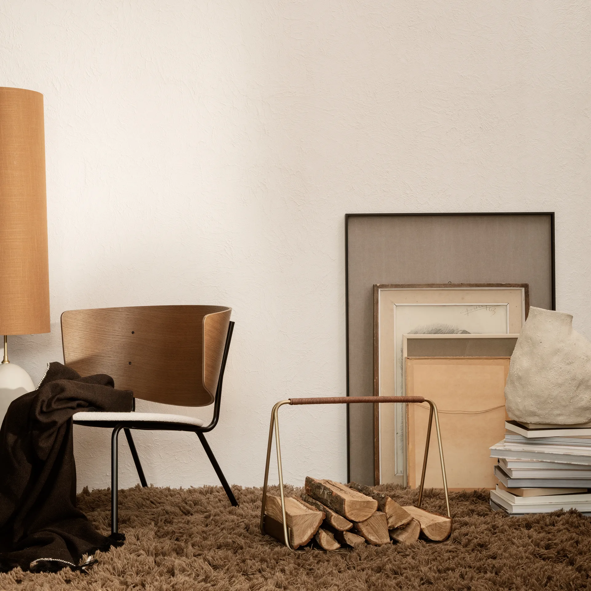 Tappeto Meadow High Pile 140x200 cm, dark beige Ferm Living