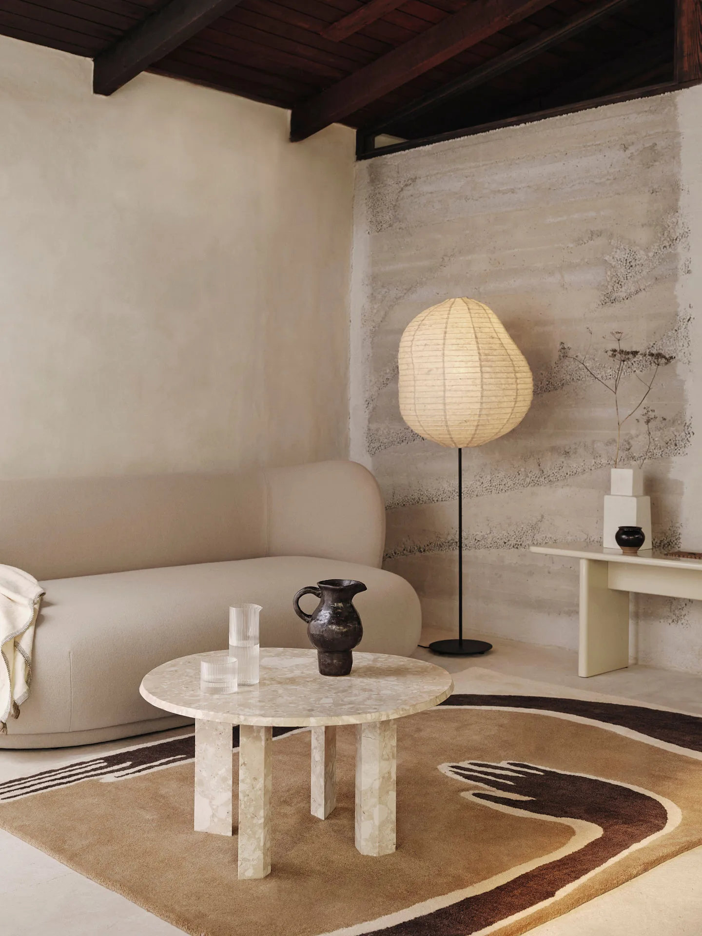 Tappeto Pose, Coffee-off white, 140x200 cm Ferm Living