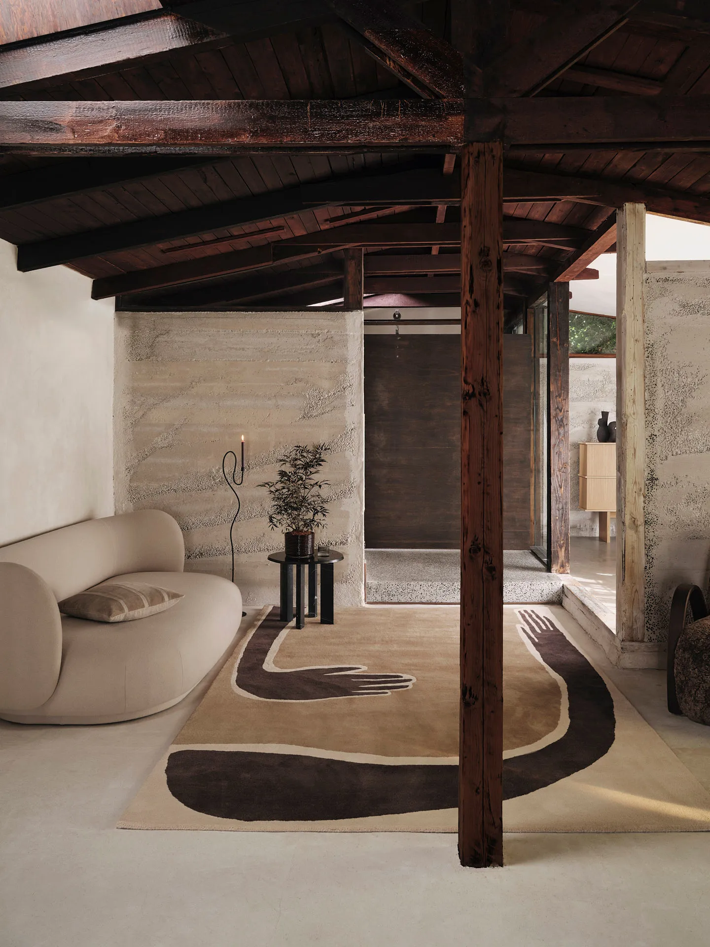 Tappeto Pose, Coffee-off white, 200x300 cm Ferm Living