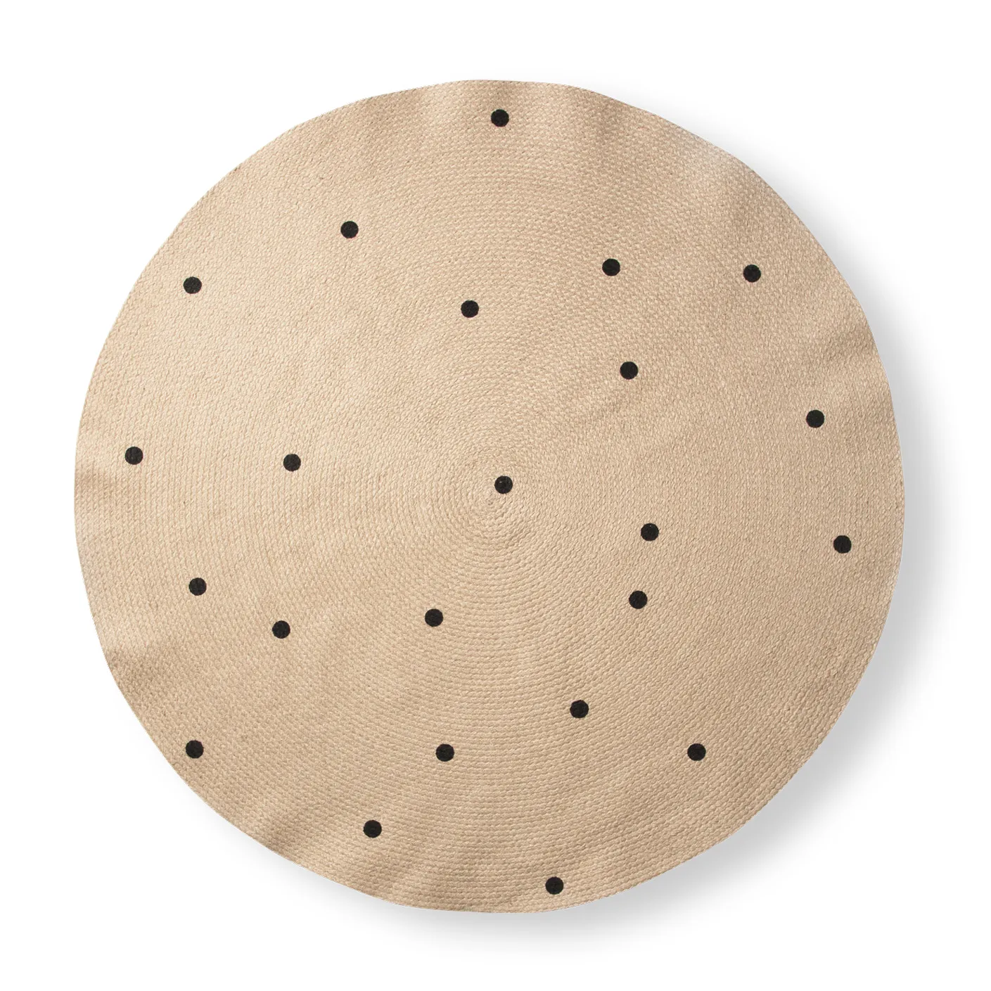 Tappeto rotondo Ferm Living Ø 130 cm, Pois neri Ferm Living
