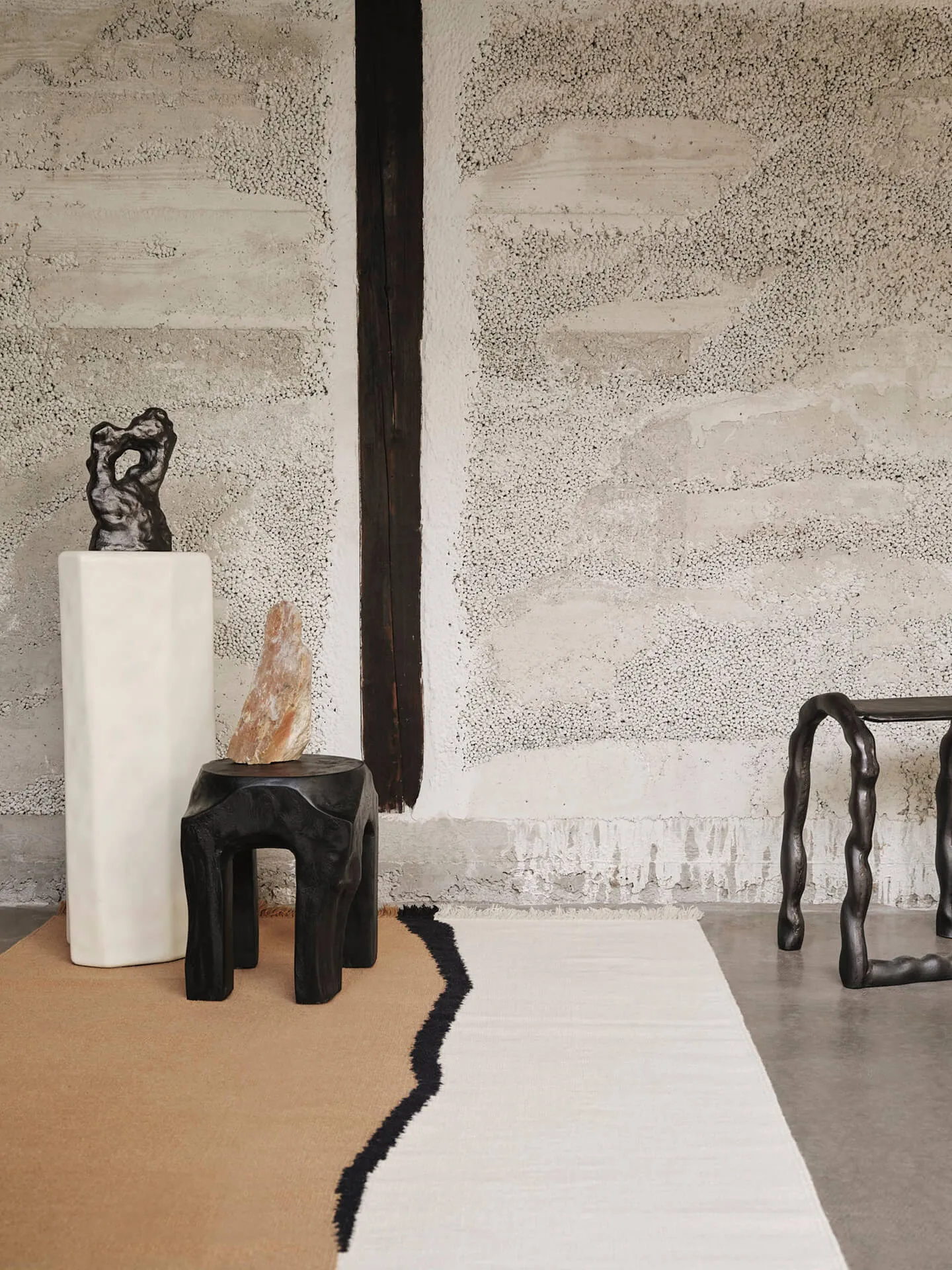 Tappeto Soil Kelim, Dark sand-off white, 140x200 cm Ferm Living