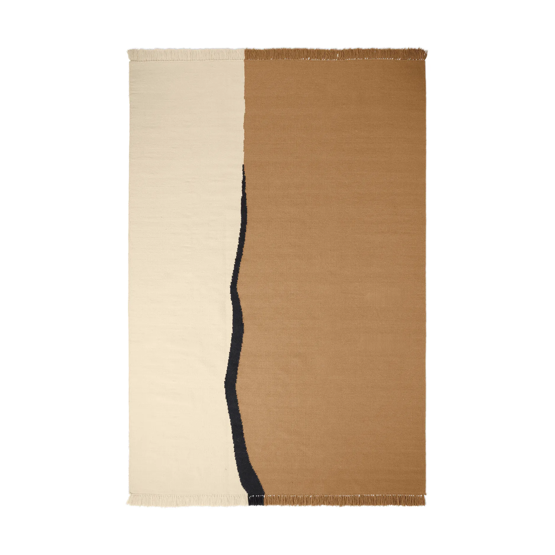 Tappeto Soil Kelim, Dark sand-off white, 200x300 cm Ferm Living