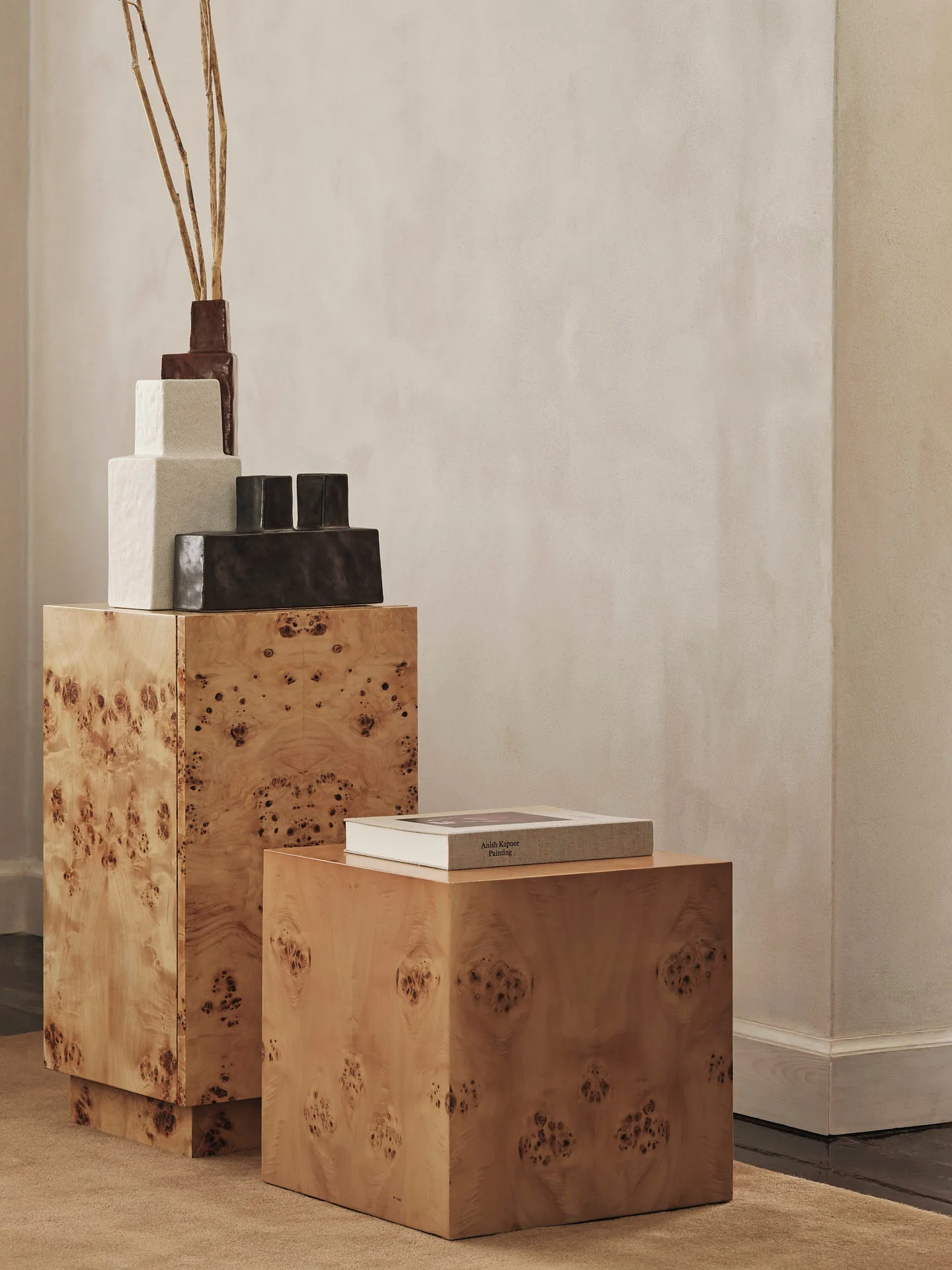 Tavolino Burl Cube 40x40 cm, Natural Ferm Living