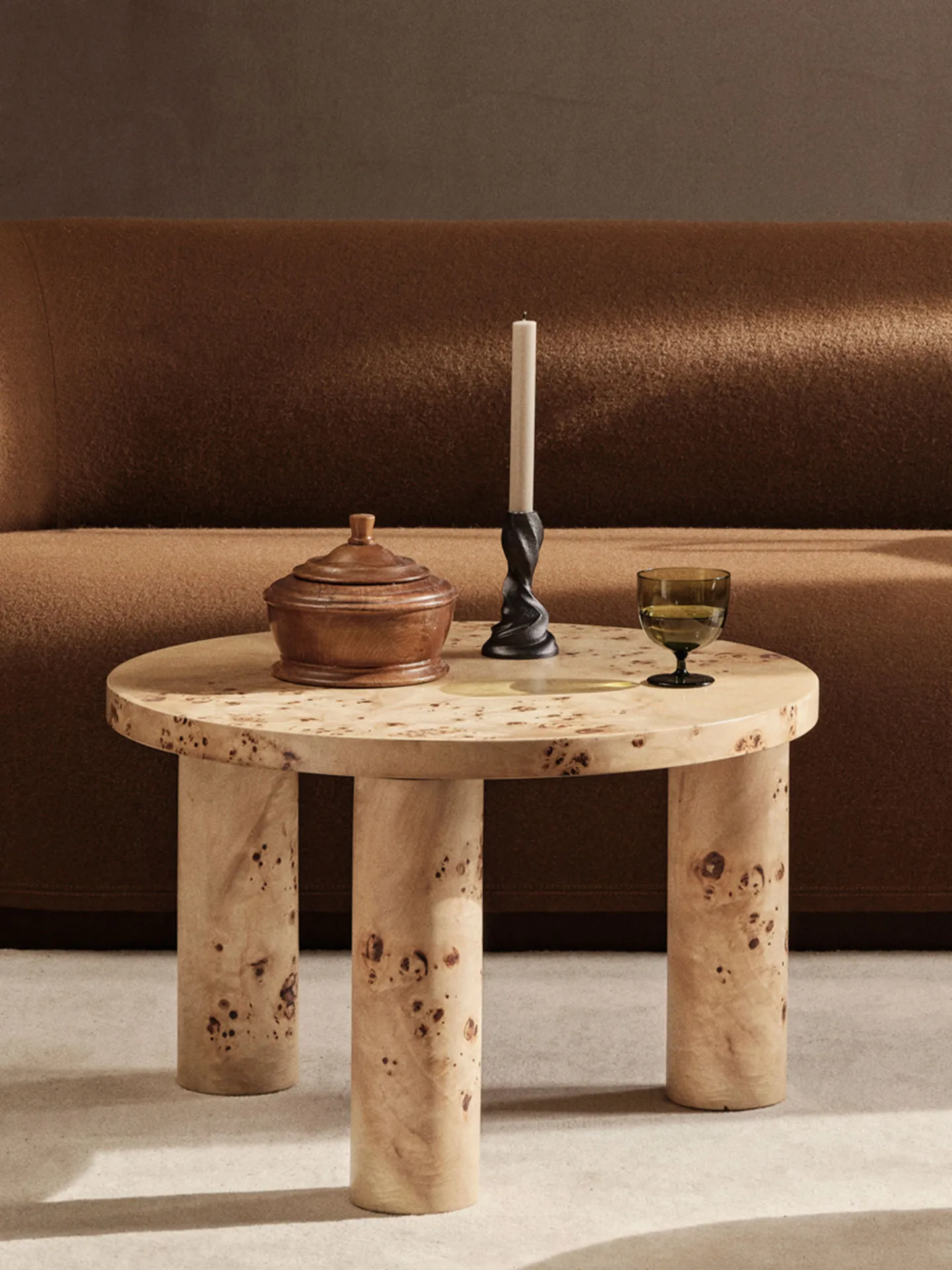 Tavolino da caffè piccolo Post 65 cm, Burl veneer Ferm Living