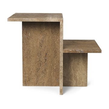 Tavolino Distinct 59,5x35x50 cm - Dark Brown Travertine - Ferm Living