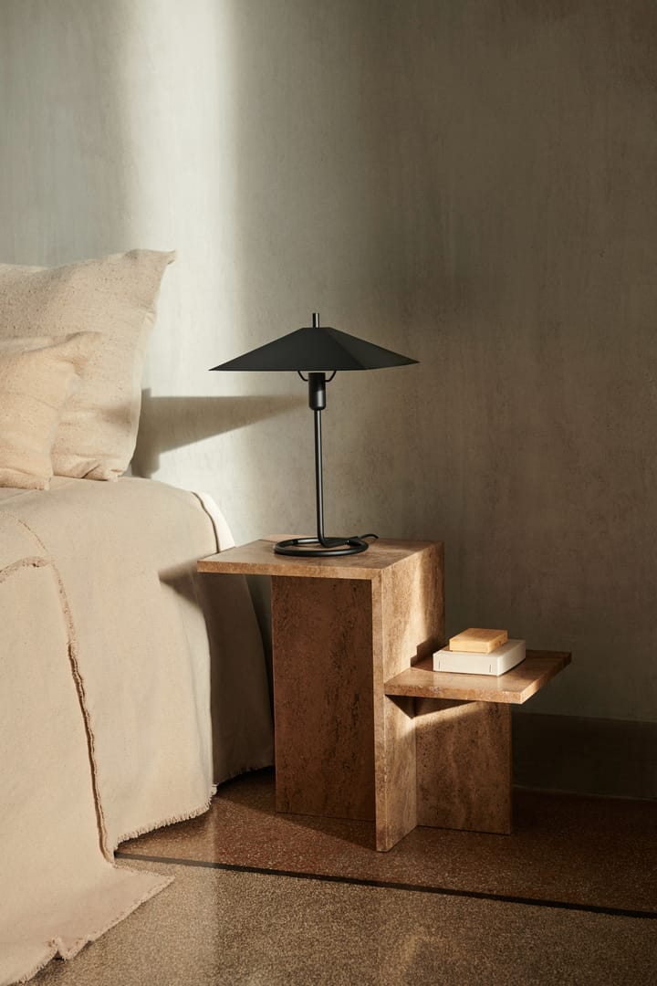 Tavolino Distinct 59,5x35x50 cm, Dark Brown Travertine Ferm Living