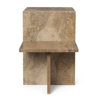 Tavolino Distinct 59,5x35x50 cm - Dark Brown Travertine - Ferm Living