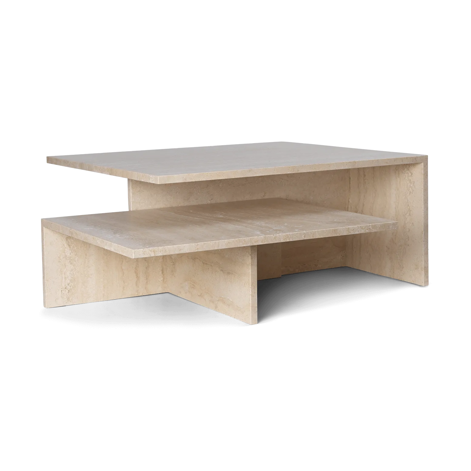 Tavolino Distinct Grande Duo 133x70x35 cm, Travertino Ferm Living