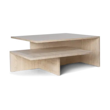 Tavolino Distinct Grande Duo 133x70x35 cm - Travertino - Ferm Living