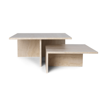 Tavolino Distinct Grande Duo 133x70x35 cm - Travertino - Ferm Living