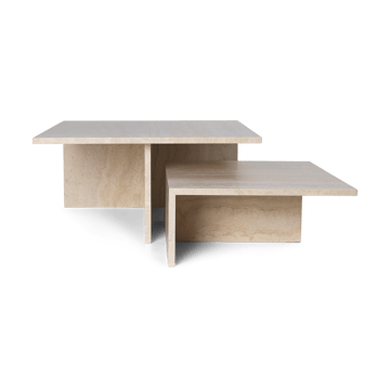 Tavolino Distinct Grande Duo 133x70x35 cm - Travertino - ferm LIVING