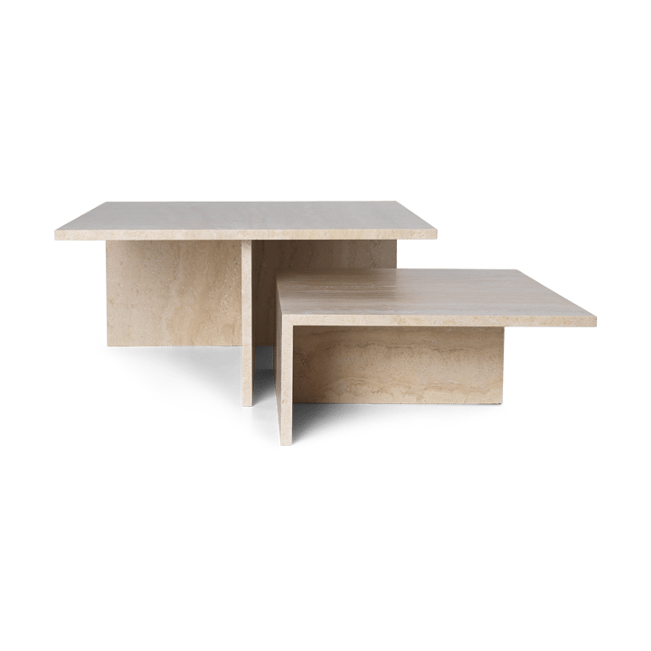 Tavolino Distinct Grande Duo 133x70x35 cm - Travertino - ferm LIVING