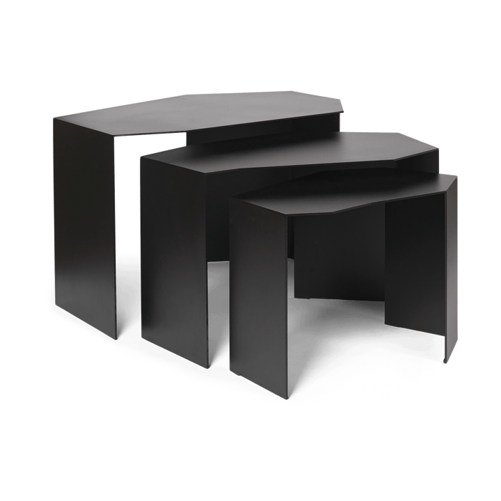 Tavolino Shard cluster 3 pezzi - Black - ferm LIVING