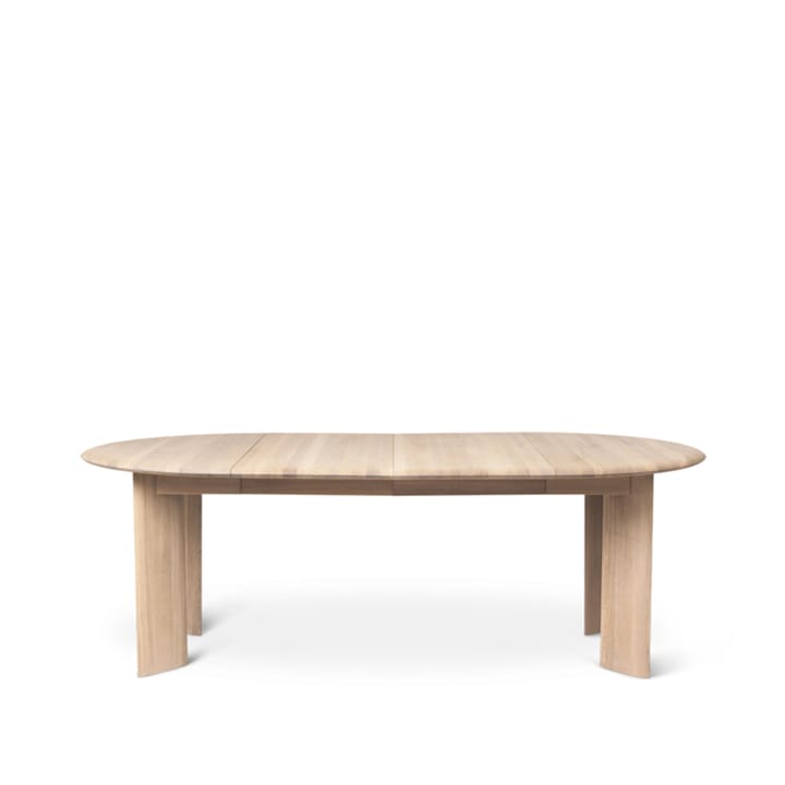 Tavolo da pranzo allungabile Bevel - Oak white oiled, incl. 2 dischi aggiuntivi da 50cm - Ferm LIVING