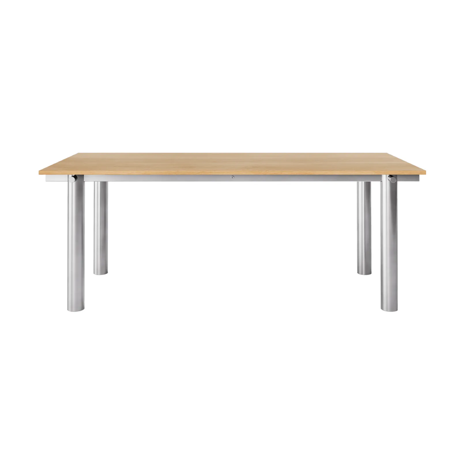 Tavolo da pranzo Atura, Acciaio inossidabile spazzolato-rovere naturale, 90x200 cm Ferm Living