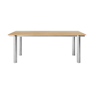 Tavolo da pranzo Atura - Acciaio inossidabile spazzolato-rovere naturale, 90x200 cm - Ferm Living