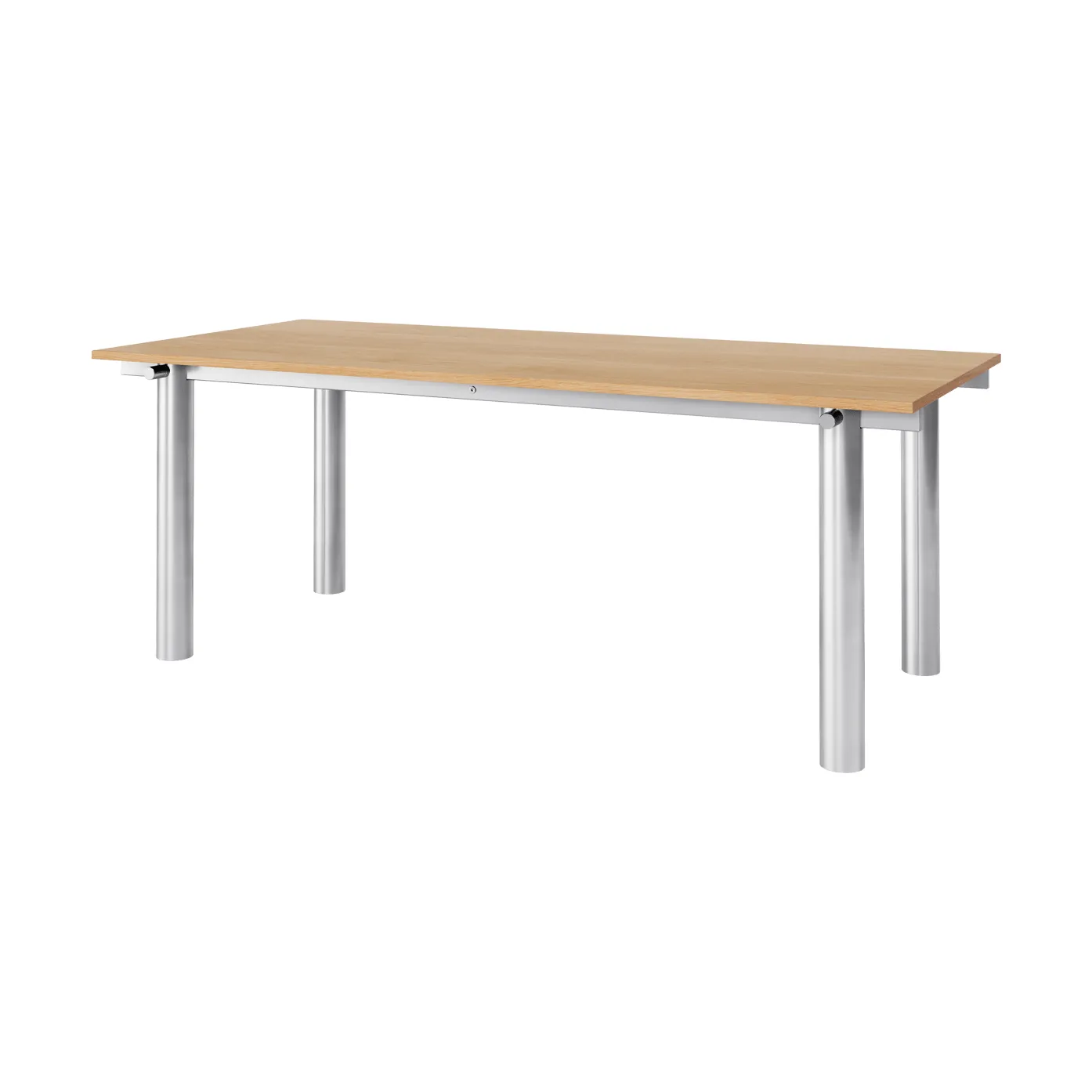 Tavolo da pranzo Atura, Acciaio inossidabile spazzolato-rovere naturale, 90x200 cm Ferm Living