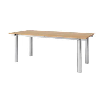 Tavolo da pranzo Atura - Acciaio inossidabile spazzolato-rovere naturale, 90x200 cm - Ferm Living