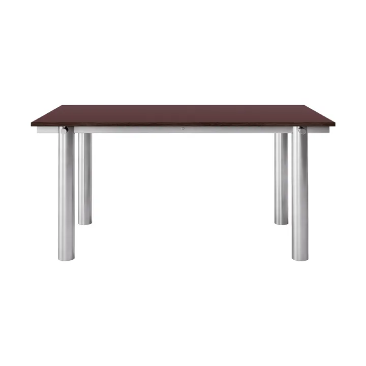 Tavolo da pranzo Atura - Acciaio inox spazzolato-bordeaux, 90x160 cm - Ferm Living