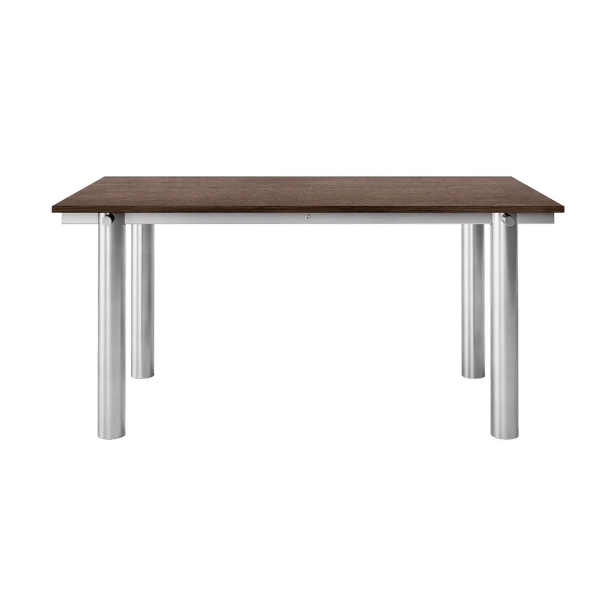 Tavolo da pranzo Atura, Acciaio inox spazzolato-rovere tinto scuro, 90x160 cm Ferm Living