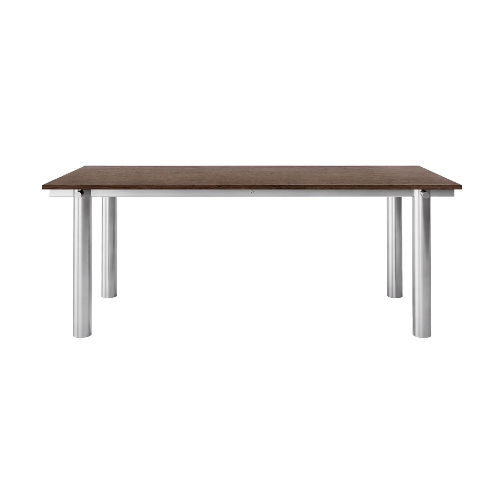Tavolo da pranzo Atura, Acciaio inox spazzolato-rovere tinto scuro, 90x200 cm Ferm Living