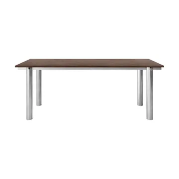 Tavolo da pranzo Atura - Acciaio inox spazzolato-rovere tinto scuro, 90x200 cm - Ferm Living