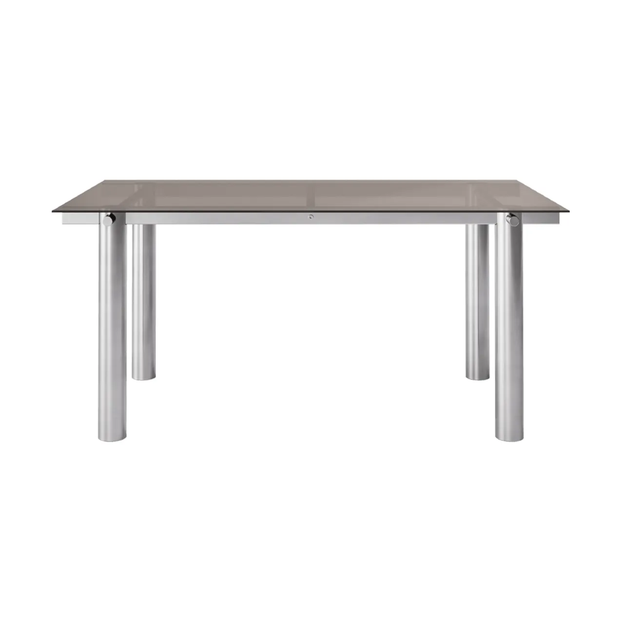 Tavolo da pranzo Atura, Acciaio inox spazzolato-vetro scuro, 90x160 cm Ferm Living