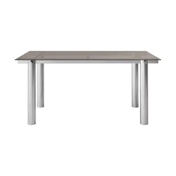 Tavolo da pranzo Atura - Acciaio inox spazzolato-vetro scuro, 90x160 cm - Ferm Living