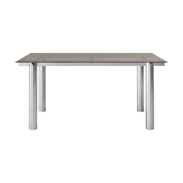 Tavolo da pranzo Atura - Acciaio inox spazzolato-vetro scuro, 90x160 cm - Ferm Living