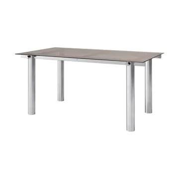 Tavolo da pranzo Atura - Acciaio inox spazzolato-vetro scuro, 90x160 cm - Ferm Living