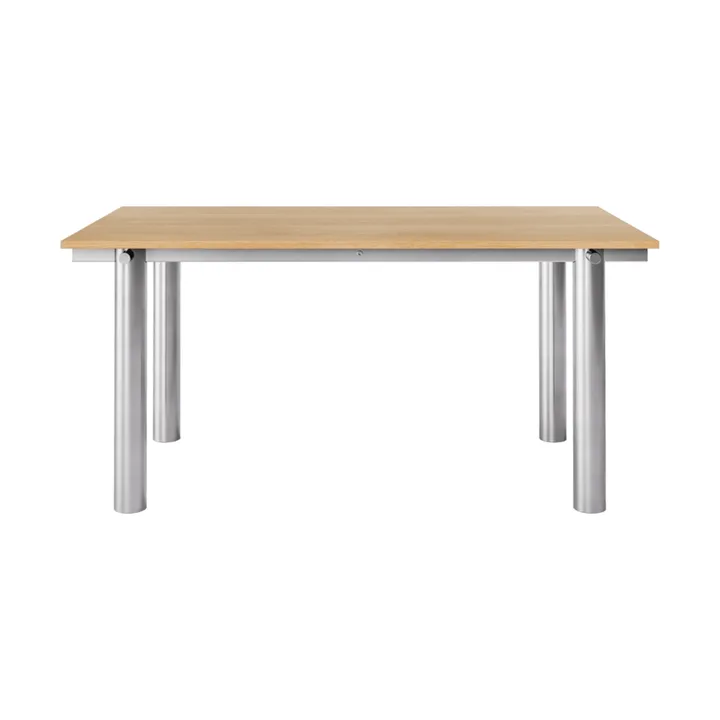 Tavolo da pranzo Atura - Brushed stainless steel-natural oak, 90x160 cm - Ferm Living