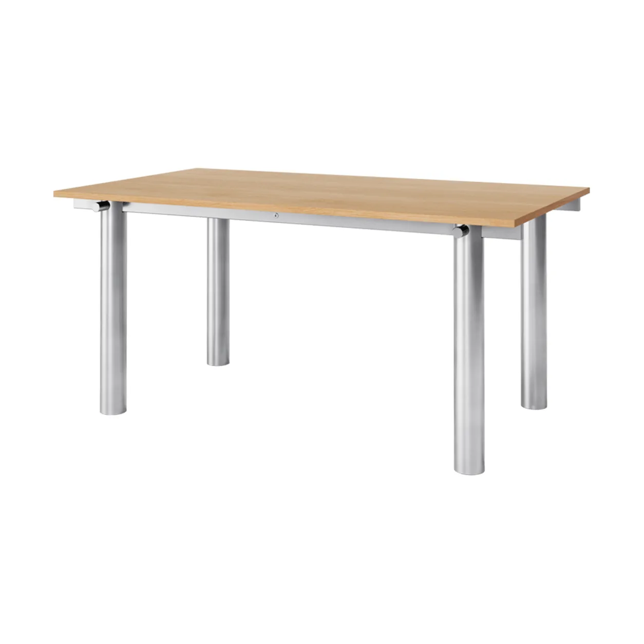 Tavolo da pranzo Atura, Brushed stainless steel-natural oak, 90x160 cm Ferm Living