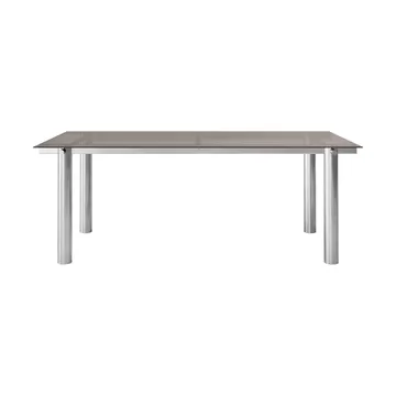 Tavolo da pranzo Atura - Brushed Stainless Steel/Dark Tinted Glass, 90x200 cm - Ferm Living