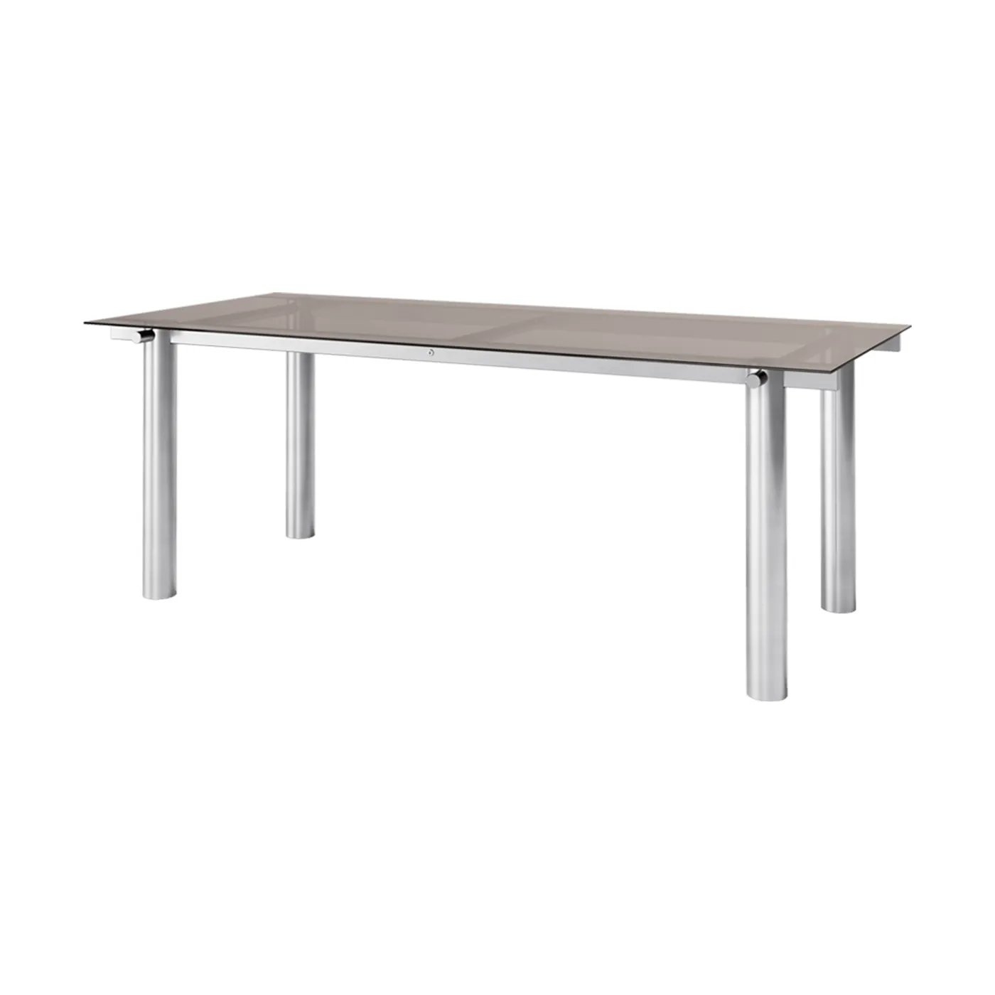 Tavolo da pranzo Atura, Brushed Stainless Steel/Dark Tinted Glass, 90x200 cm Ferm Living