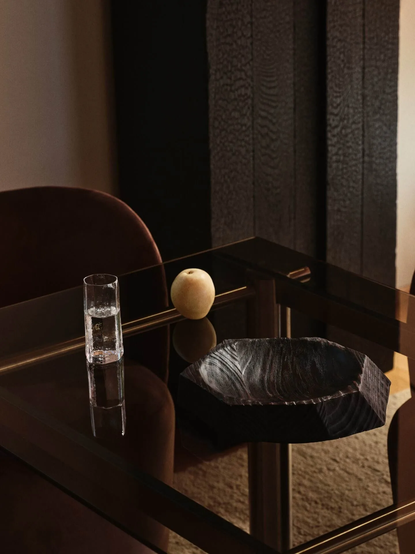 Tavolo da pranzo Atura, Brushed Stainless Steel/Dark Tinted Glass, 90x200 cm Ferm Living