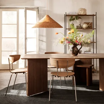 Tavolo da pranzo Mingle - Oak black, 210cm. gamba in metallo nero - Ferm Living