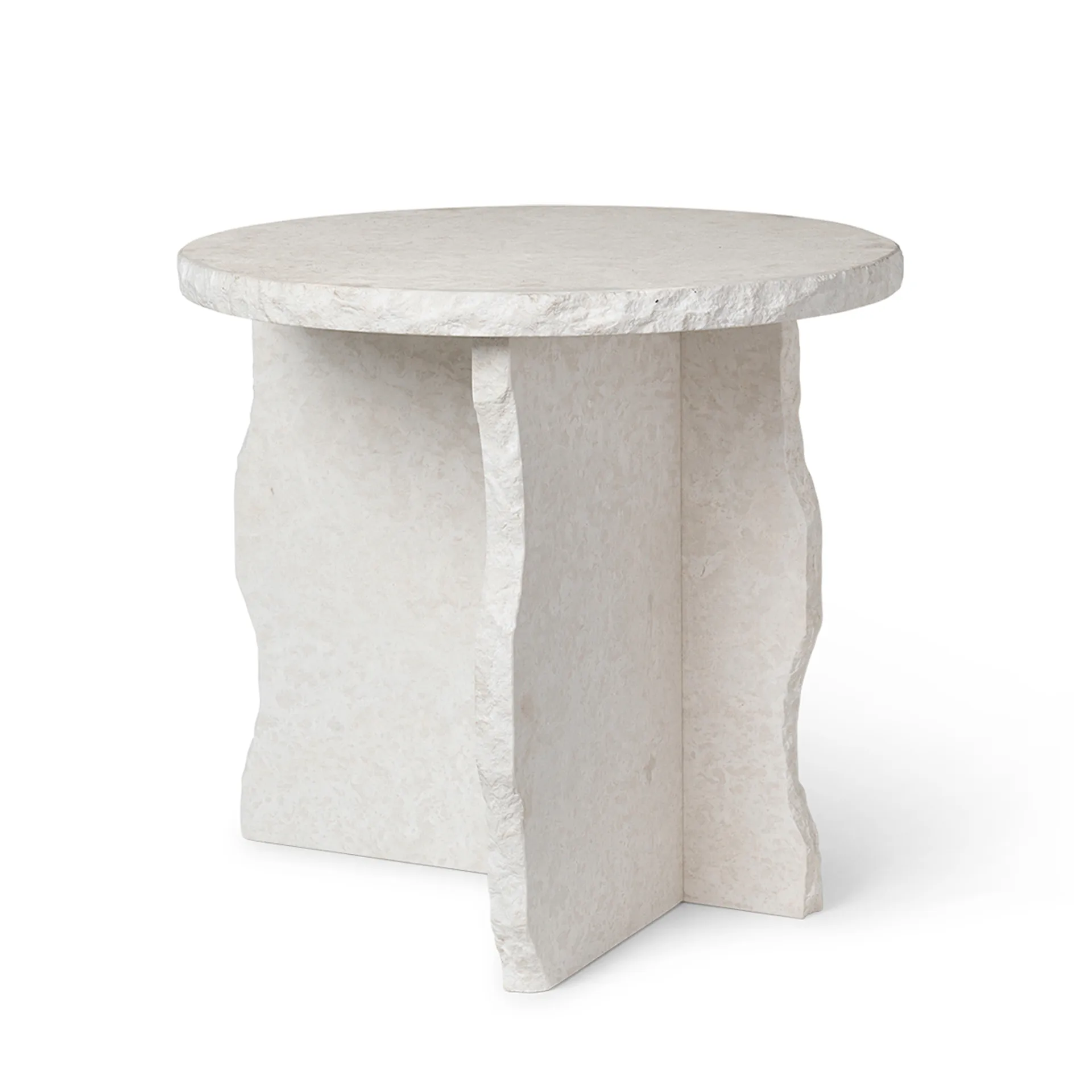 Tavolo Mineral Sculptural Ø 52 cm, Bianco curia Ferm Living