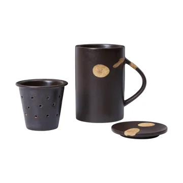 Tazza da tè Koyo con filtro per tè 40 cl - Dark brown-buff - Ferm Living