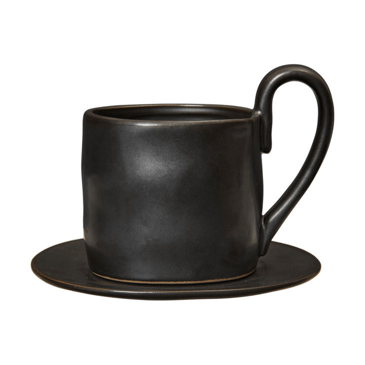 Tazza Flow con piattino 25 cl - Black - Ferm Living