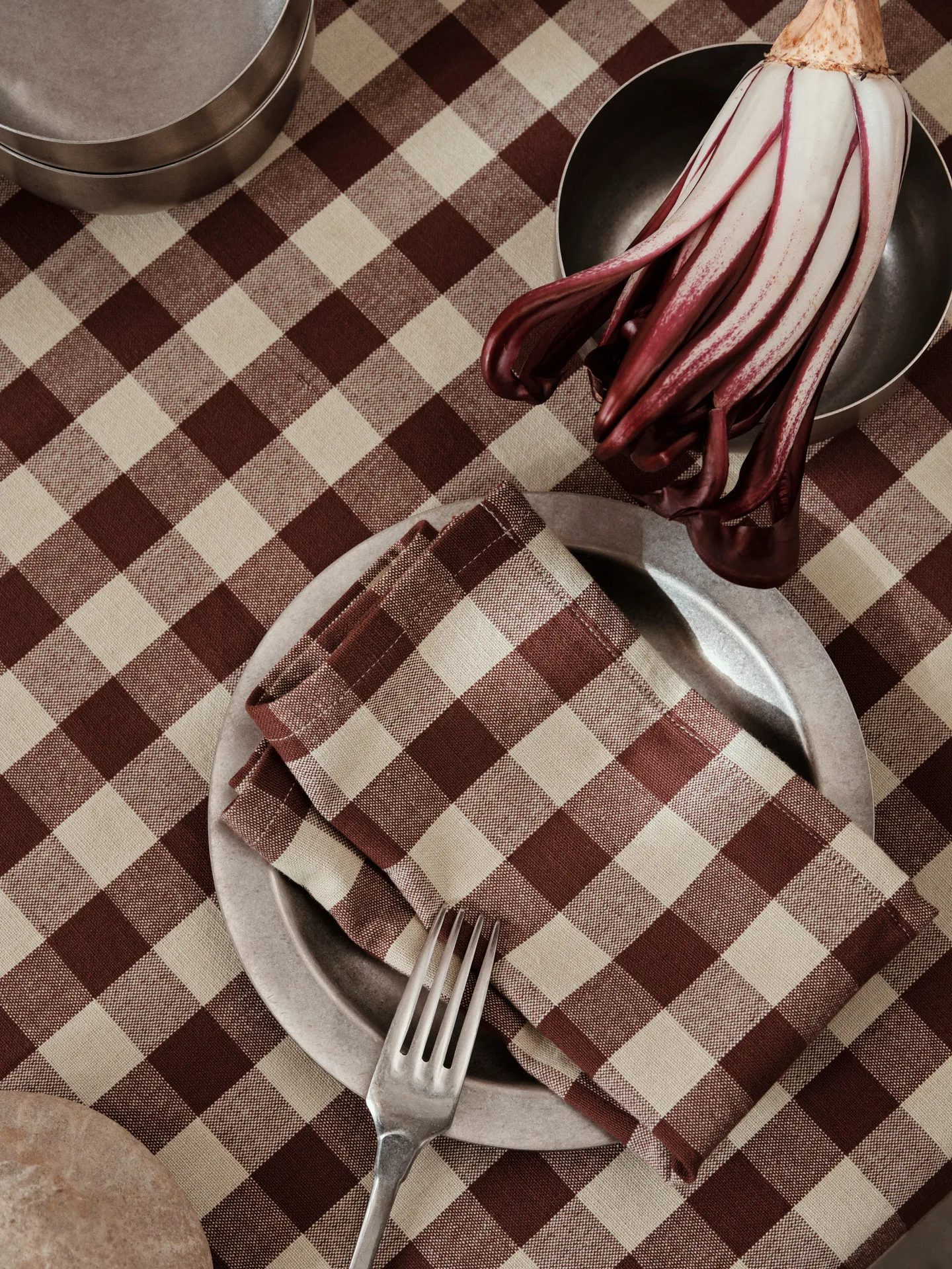 Tovaglia Bothy check 150x240 cm, Cinnamon-grey green Ferm Living