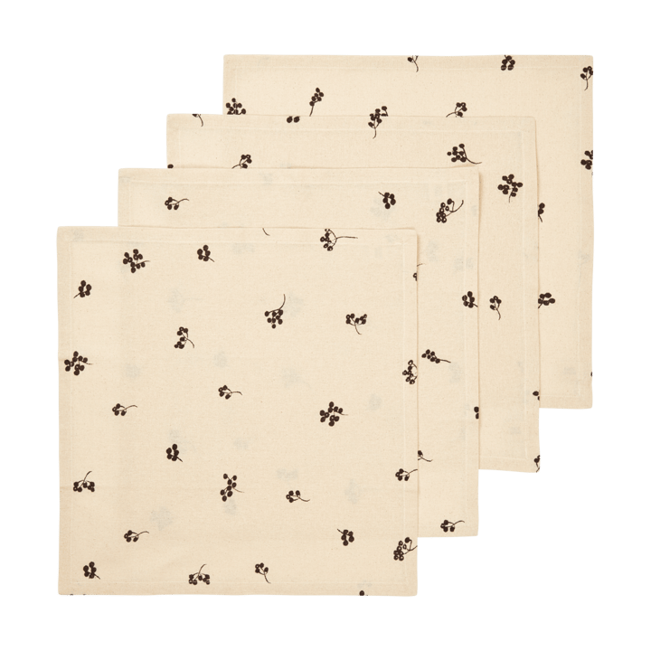 Tovagliolo di cotone Baies 40x40 cm confezione da 4 - Natural-dark chocolate - Ferm Living