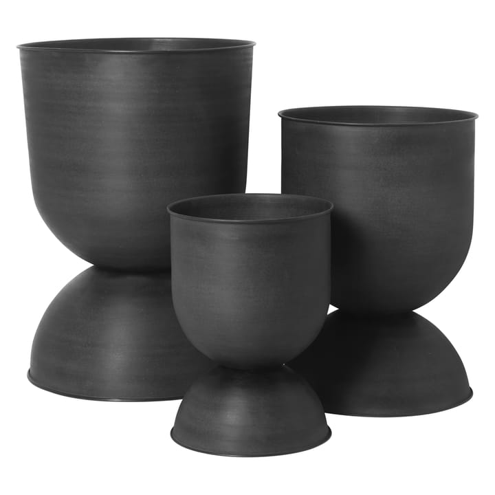 Vaso da fiori Hourglass medio, nero-grigio scuro Ferm Living