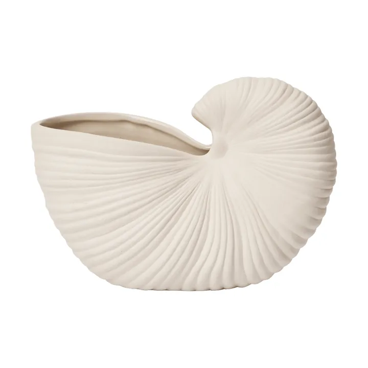 Vaso da fiori Shell - Off-white, 23x11,5x16 cm - Ferm Living
