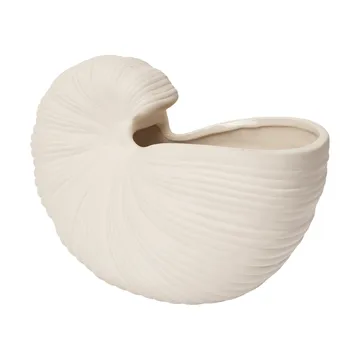 Vaso da fiori Shell - Off-white, 23x11,5x16 cm - Ferm Living